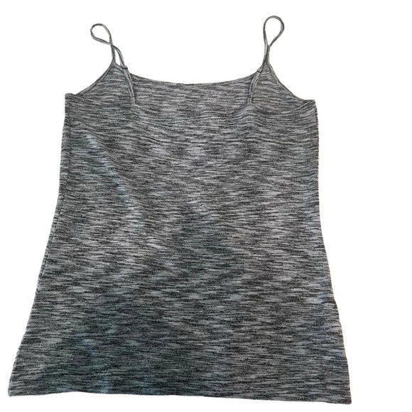 LOFT Outlet Shirt Spaghetti Strap Cami Size Large Soft Blue Black Space Dyed - Picture 6 of 9